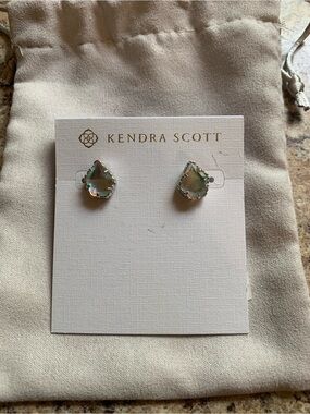 Kendra Scott Iridescent Aurora Teardrop Studs - Green/Blue Shift